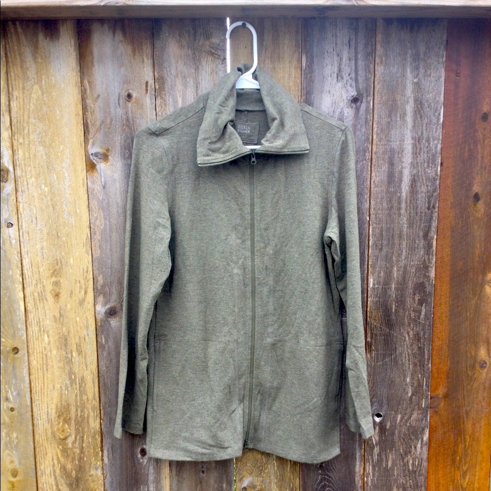 Eileen Fisher Green Long Sleeve Sweatshirt Size S